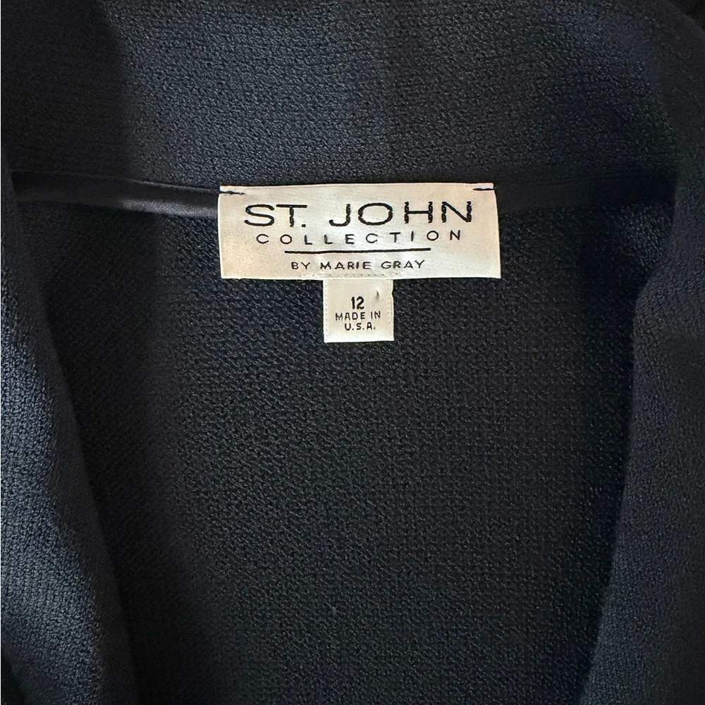 St. John Collection Black Ruffle Sweater Cardigan - Picture 10 of 14